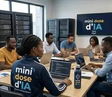 Équipe au travail sur des ordinateurs portables dans un bureau